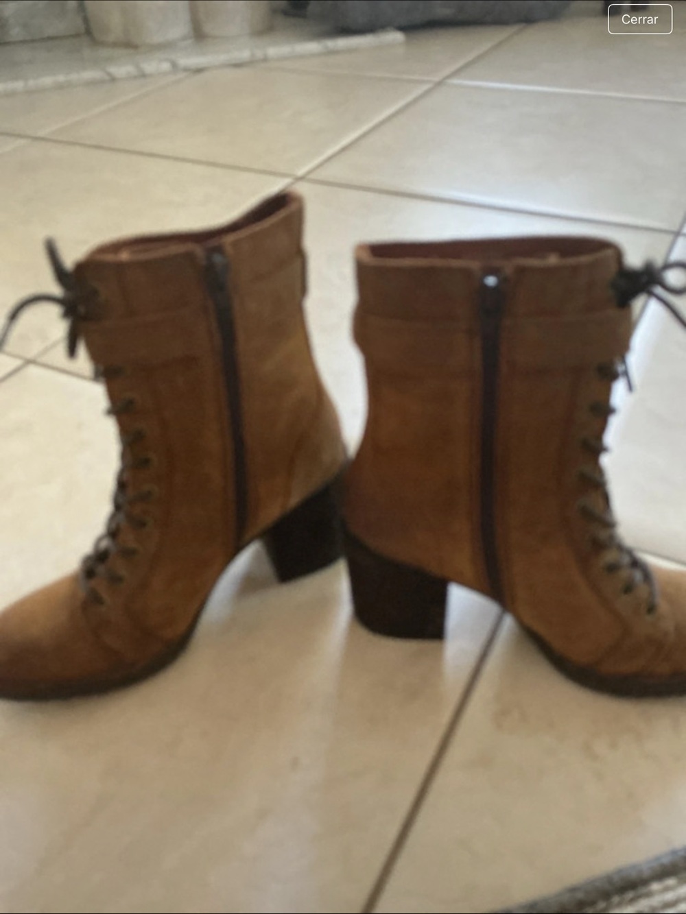 Women’s Lace-Up Suede Ankle Boots in Brown
